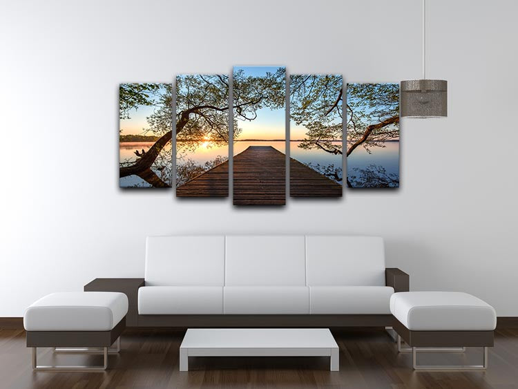 Framed 5 Split Panel Canvas artwork showcasing a cohesive image across five panels, adding depth and dimension to any room.