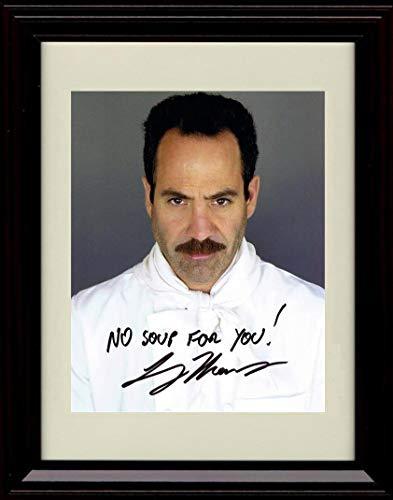 Framed Soup Nazi Autograph Replica Print in black cherry frame, featuring a printed signature.