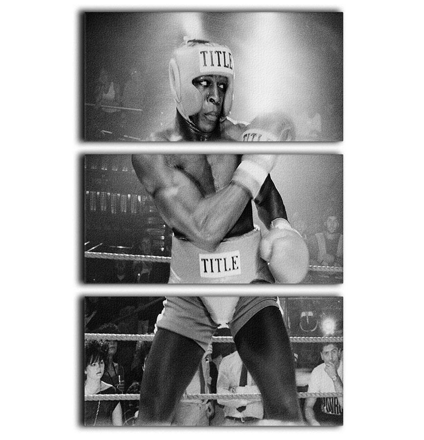 A stunning 3-panel canvas print featuring Frank Bruno in 1984, showcasing vibrant colors and dynamic design.