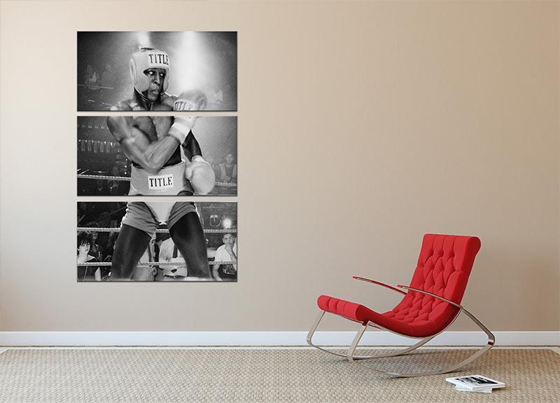 A stunning 3-panel canvas print featuring Frank Bruno in 1984, showcasing vibrant colors and dynamic design.