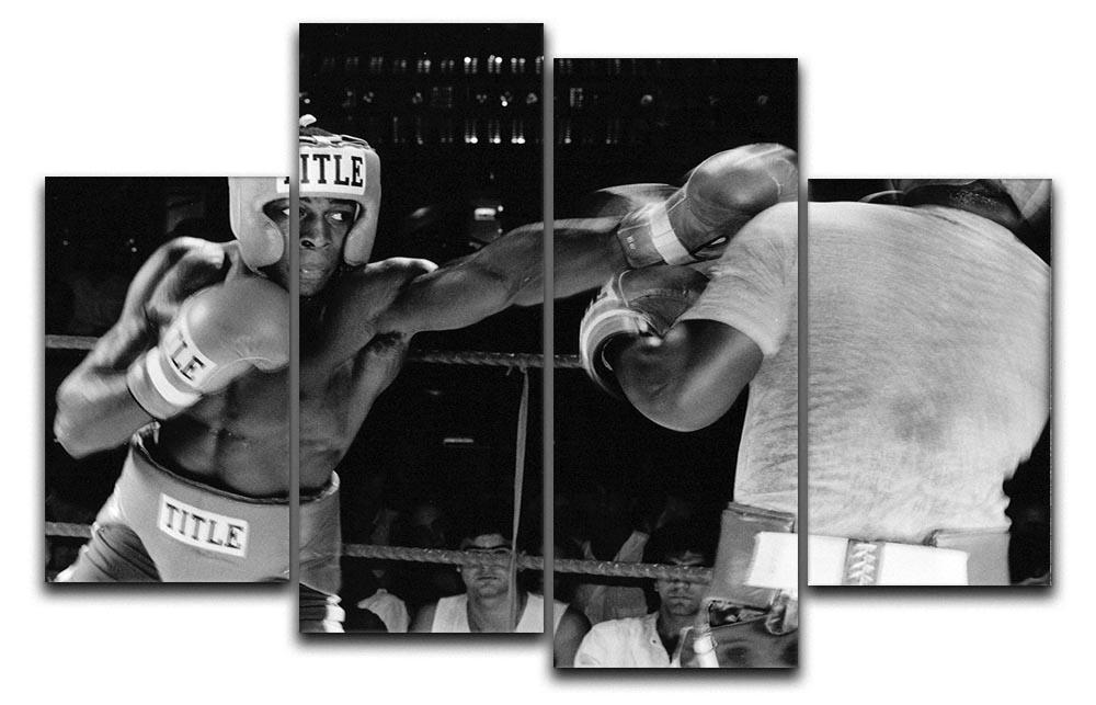 Frank Bruno sparring 4 split panel canvas artwork showcasing dynamic boxing scenes in four sections.