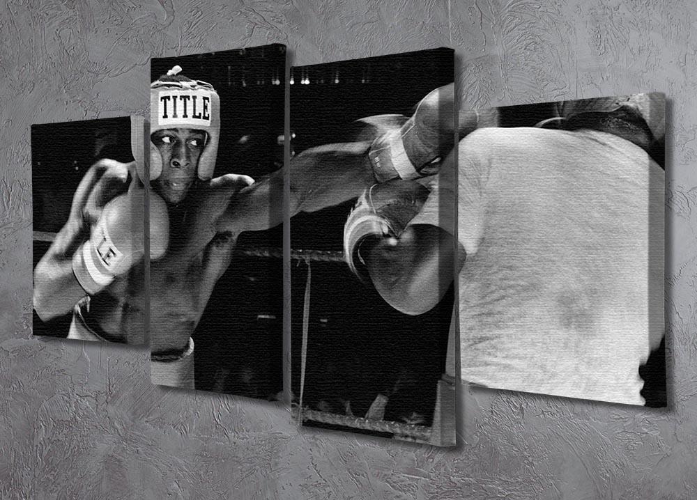 Frank Bruno sparring 4 split panel canvas artwork showcasing dynamic boxing scenes in four sections.