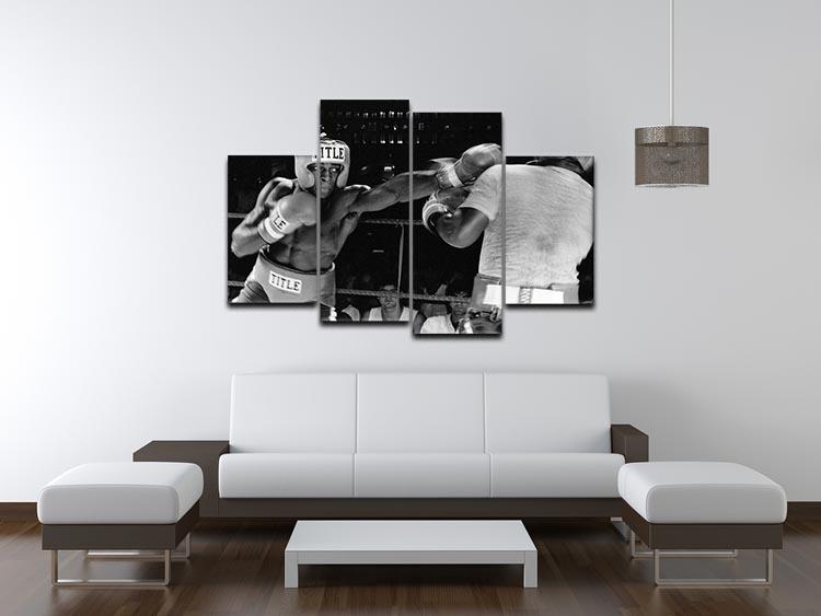 Frank Bruno sparring 4 split panel canvas artwork showcasing dynamic boxing scenes in four sections.