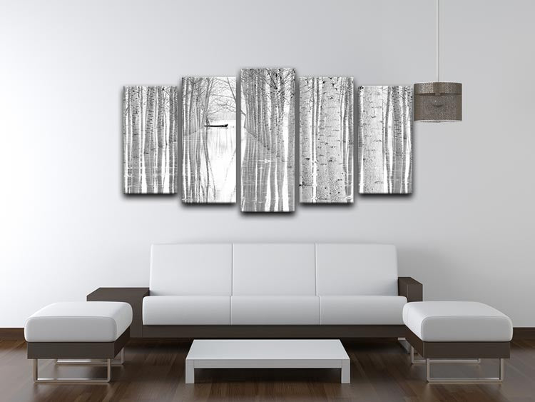 A stunning 5-panel canvas artwork featuring a cohesive design that adds depth and dimension to any space.