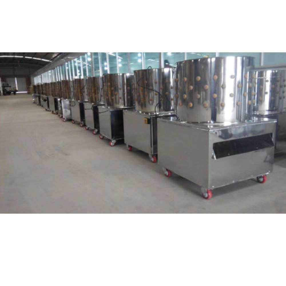 50cm Electric Automatic Chicken Feather Plucker Machine with stainless steel body and rubber fingers, designed for efficient poultry processing.