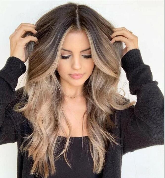 Free Shipping Ms Chemical Fiber Hair in golden nylon h curly style, showcasing vibrant curls and 26-inch length.