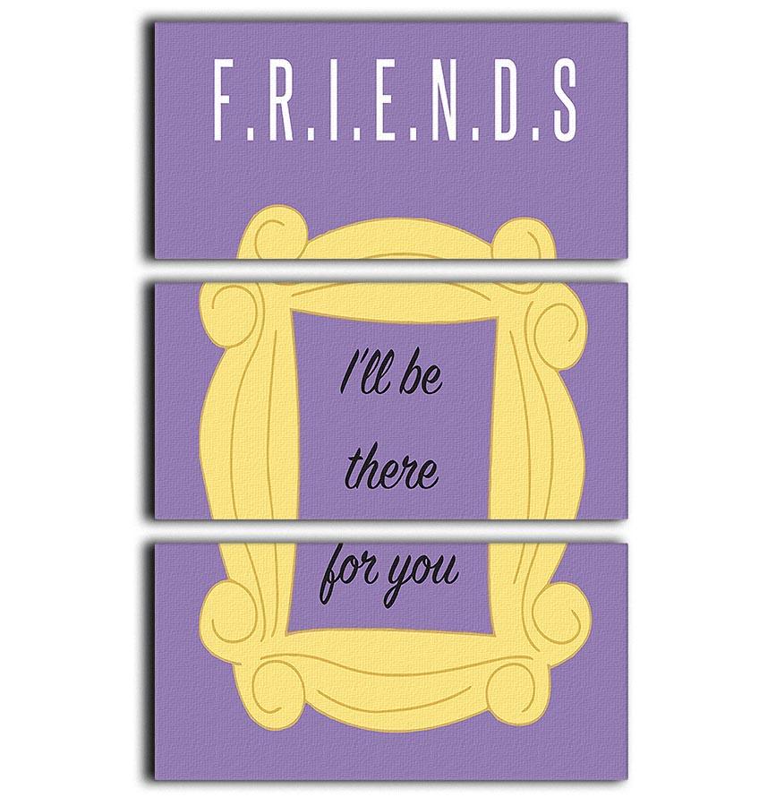 Three-panel canvas print featuring Friends Ill Be There For You design, showcasing vibrant colors and high-quality artwork.