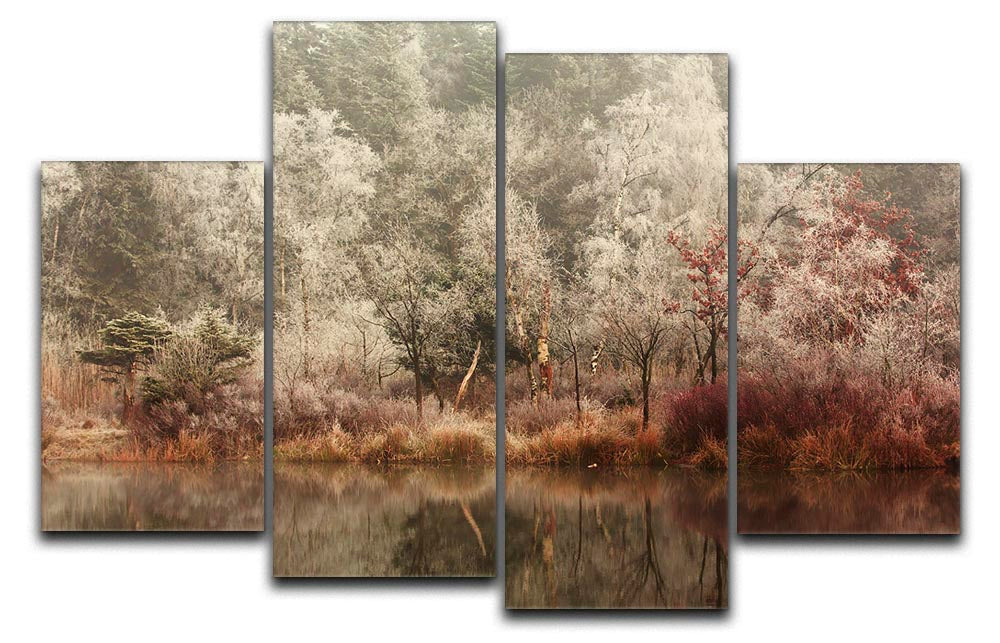 Frozen 4 Split Panel Canvas artwork featuring a stunning multi-dimensional design divided into four equal sections.