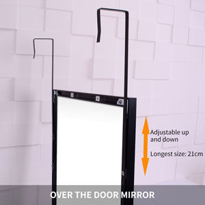 A sleek black full-length mirror measuring 80 x 34 cm, designed for standing or wall mounting, perfect for bedrooms and bathrooms.
