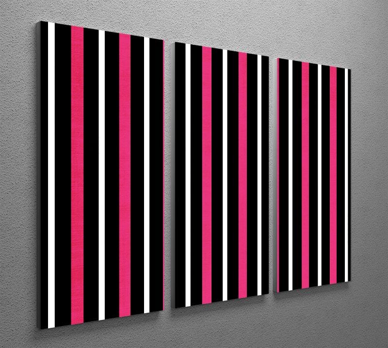 Funky Stripes FS 3 Split Panel Canvas Print showcasing vibrant colors and modern design, perfect for home decor.