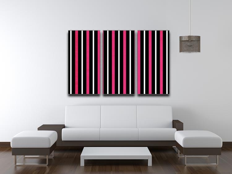 Funky Stripes FS 3 Split Panel Canvas Print showcasing vibrant colors and modern design, perfect for home decor.