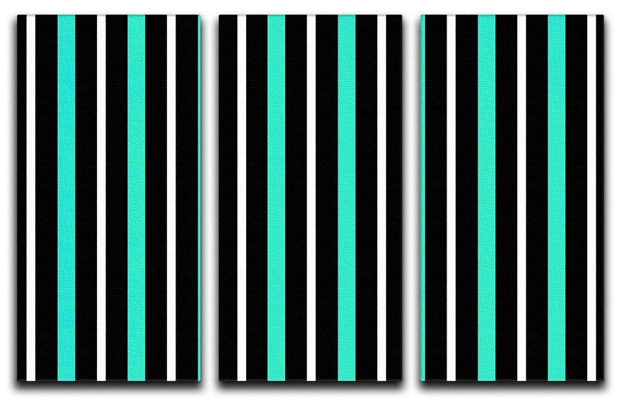 Funky Stripes FS1 3 Split Panel Canvas Print showcasing vibrant colors and modern design, perfect for enhancing any room's decor.