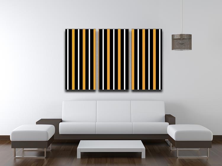 Funky Stripes FS2 3 Split Panel Canvas Print showcasing vibrant colors and modern design, perfect for enhancing any room's decor.