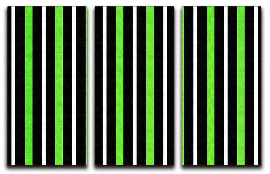 Funky Stripes FS5 3 Split Panel Canvas Print showcasing vibrant colors and modern design, perfect for enhancing any interior space.