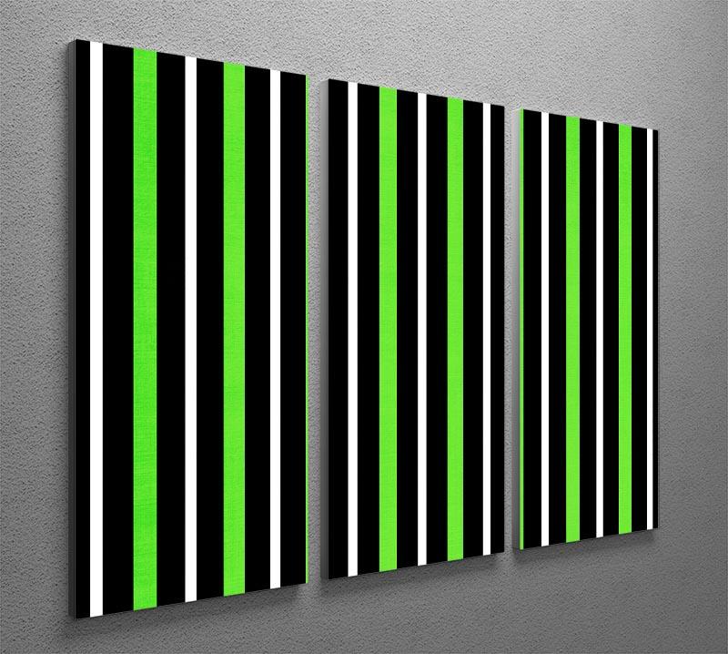Funky Stripes FS5 3 Split Panel Canvas Print showcasing vibrant colors and modern design, perfect for enhancing any interior space.