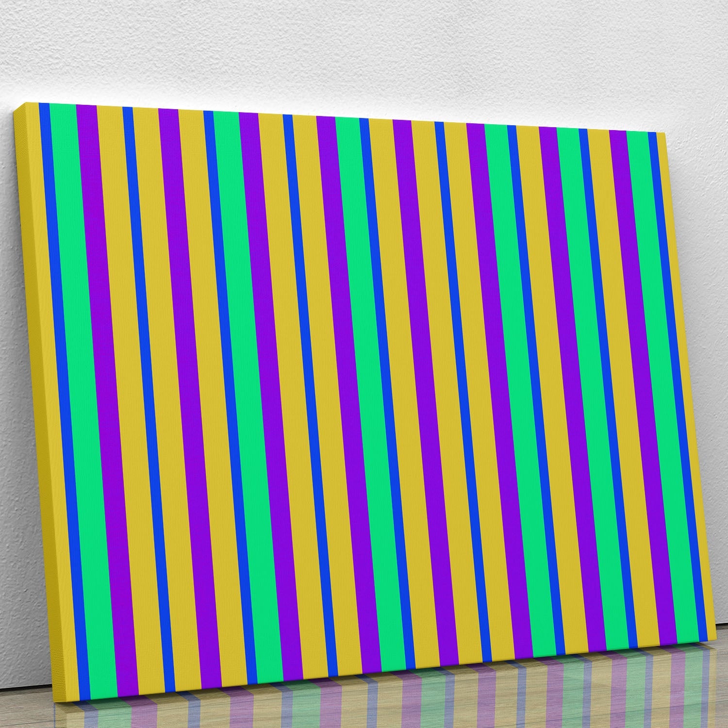 Funky Stripes Multi 2 Canvas Print featuring vibrant colors and abstract striped design, perfect for modern decor.