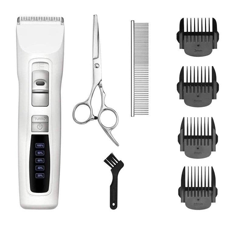 Fur King Dog Hair Clippers with ceramic blade and guard combs, designed for easy and quiet grooming.
