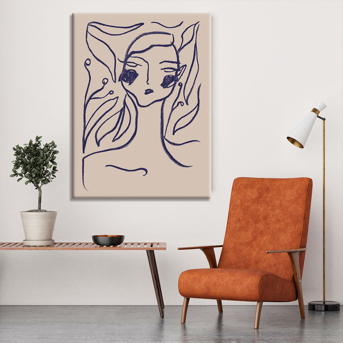 Gaia Blue Canvas Print showcasing vibrant blue hues and modern design, perfect for home or office decor.