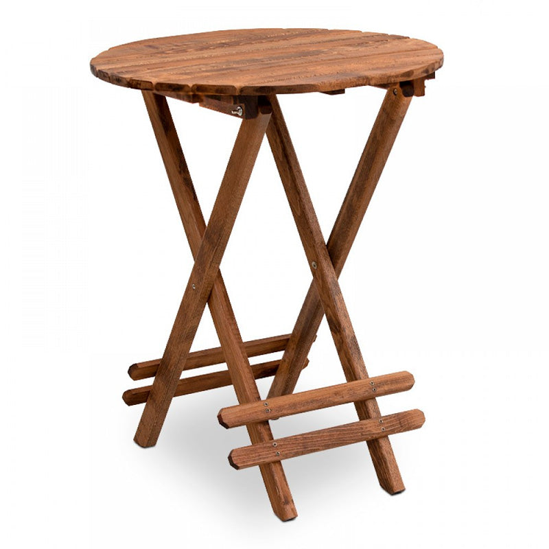 DUCHESS Garden Dining Set featuring a 60cm wooden table and two director's chairs in walnut with ecru cloth, perfect for outdoor dining.