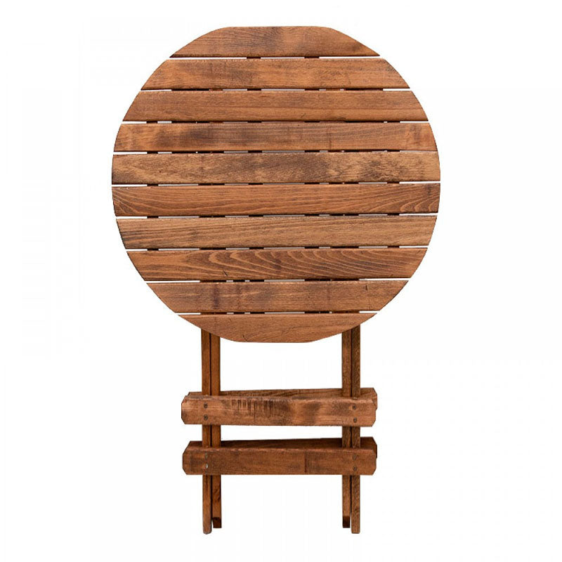 DUCHESS Garden Dining Set featuring a 60cm wooden table and two director's chairs in walnut with ecru cloth, perfect for outdoor dining.