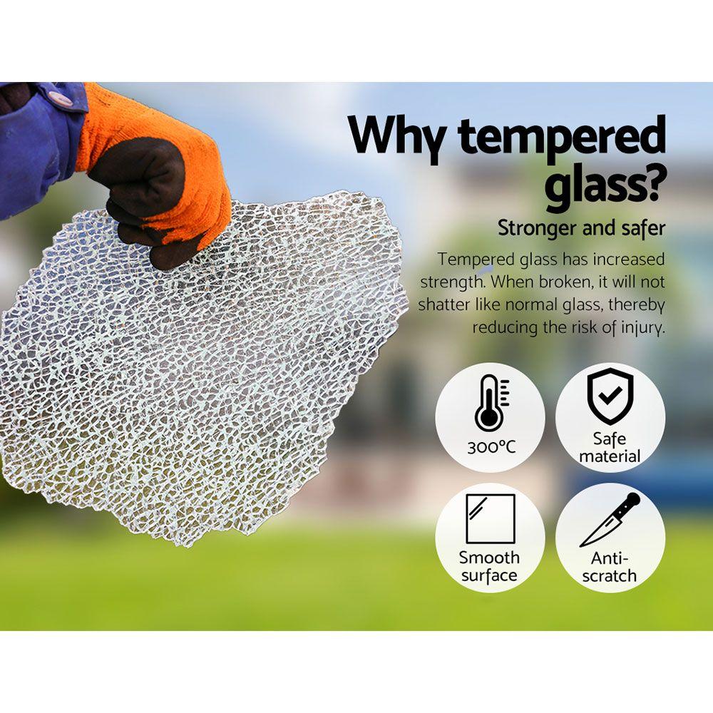 Gardeon 12PC Outdoor Furniture Sofa Set featuring black aluminium frame, beige cushions, and lime green throw pillows in a garden setting.