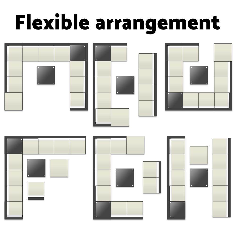 Gardeon 12PC Outdoor Furniture Sofa Set featuring black aluminium frame, beige cushions, and lime green throw pillows in a garden setting.