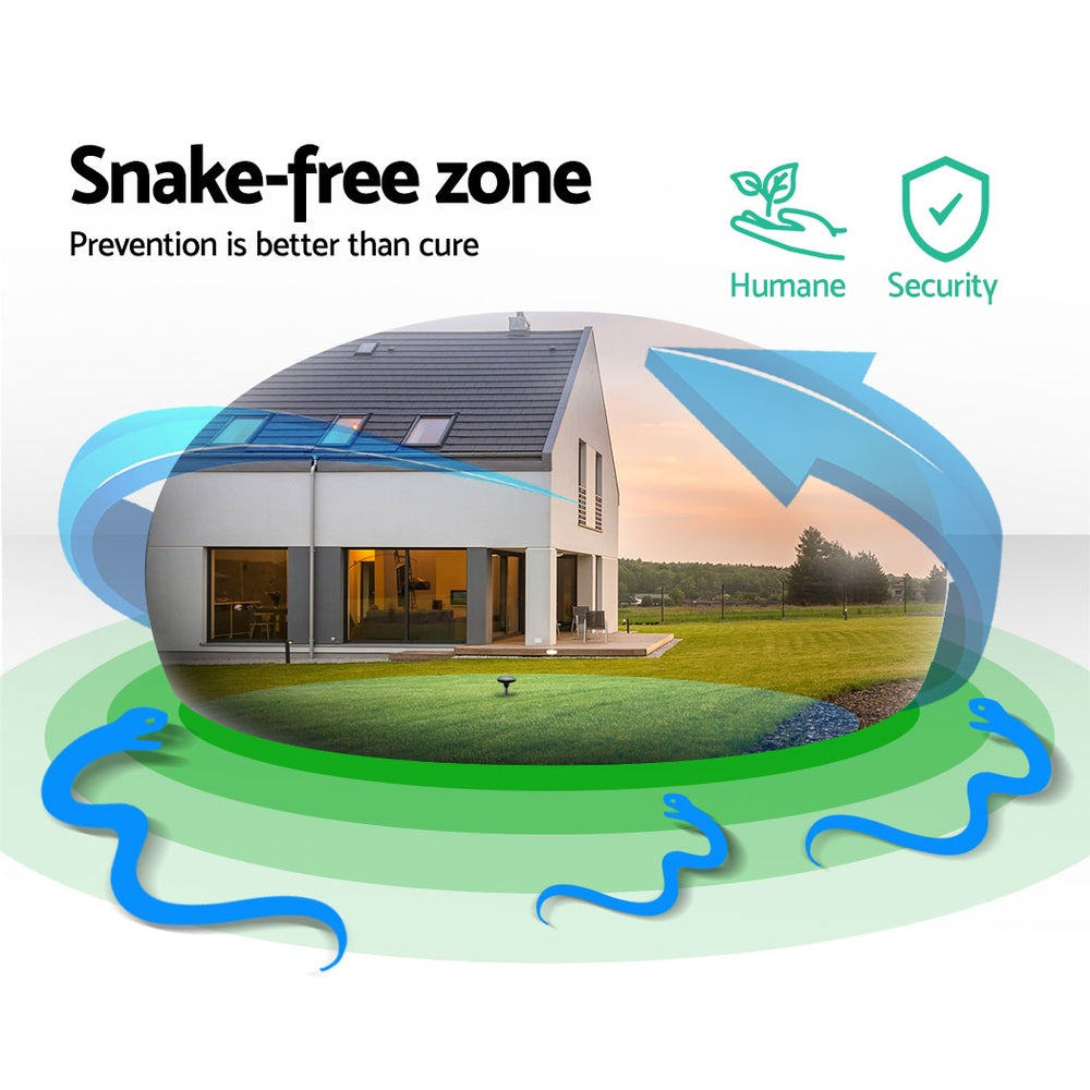 Gardeon Solar Powered Snake Repellers in a garden setting, designed to deter snakes safely and effectively.
