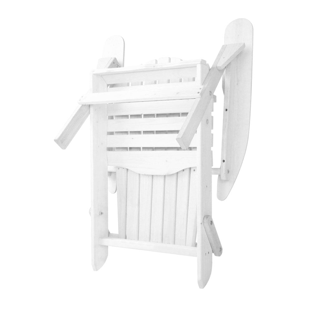 Gardeon Outdoor Adirondack Chair in white, showcasing its classic design, sturdy construction, and comfortable features.