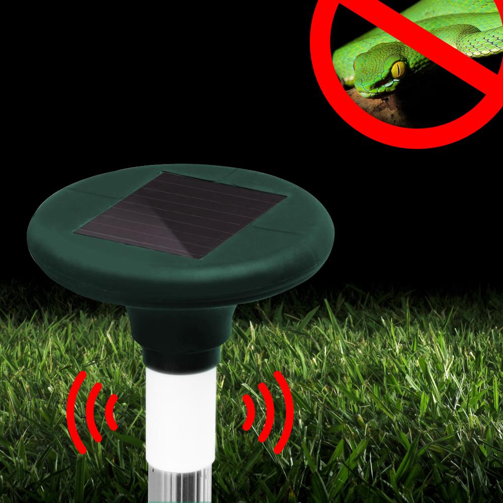 Gardeon Snake Repeller Set of 20 with solar panels and LED lights, designed for effective snake deterrence in gardens and outdoor areas.