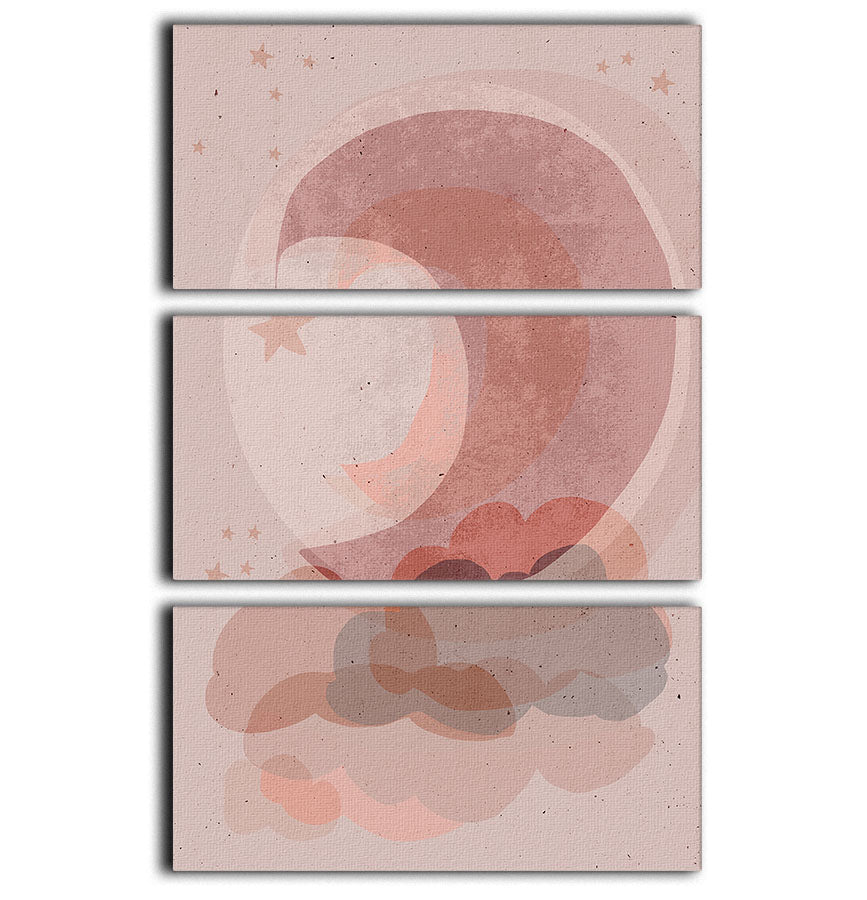 Gentle Moon 3 Split Panel Canvas Print featuring three elegant panels with a serene moonlit design, perfect for home decor.