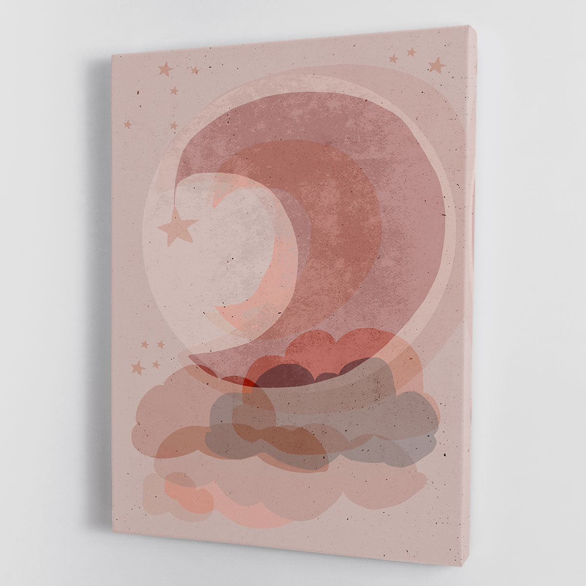 Gentle Moon Canvas Print featuring a serene moon design with soft hues, perfect for home decor.