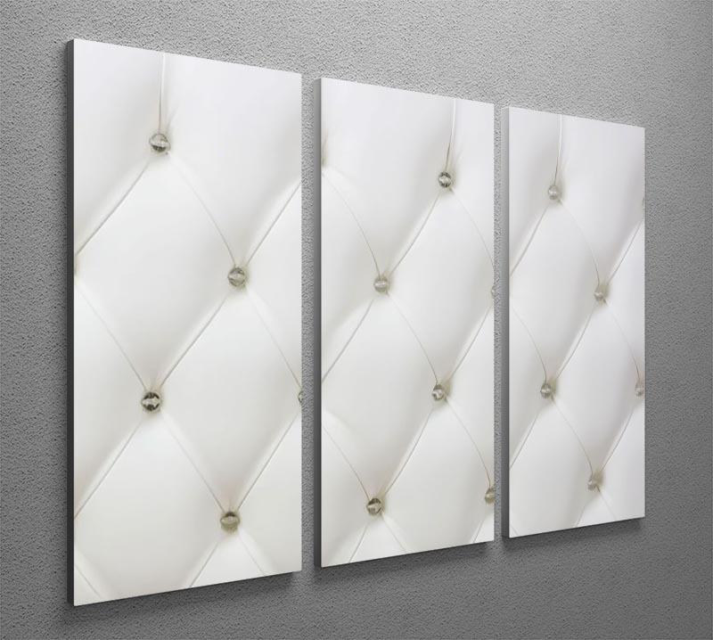 A stunning 3-panel canvas print featuring genuine leather upholstery, showcasing a captivating design suitable for various decor styles.