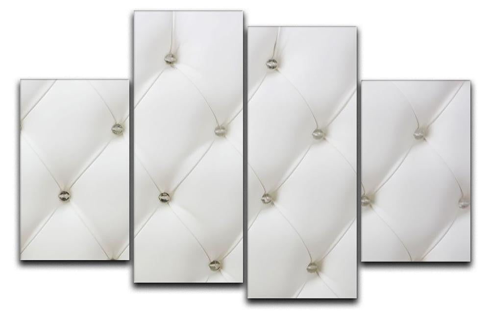 A stylish 4-split canvas artwork featuring genuine leather upholstery, showcasing a dynamic and modern design.