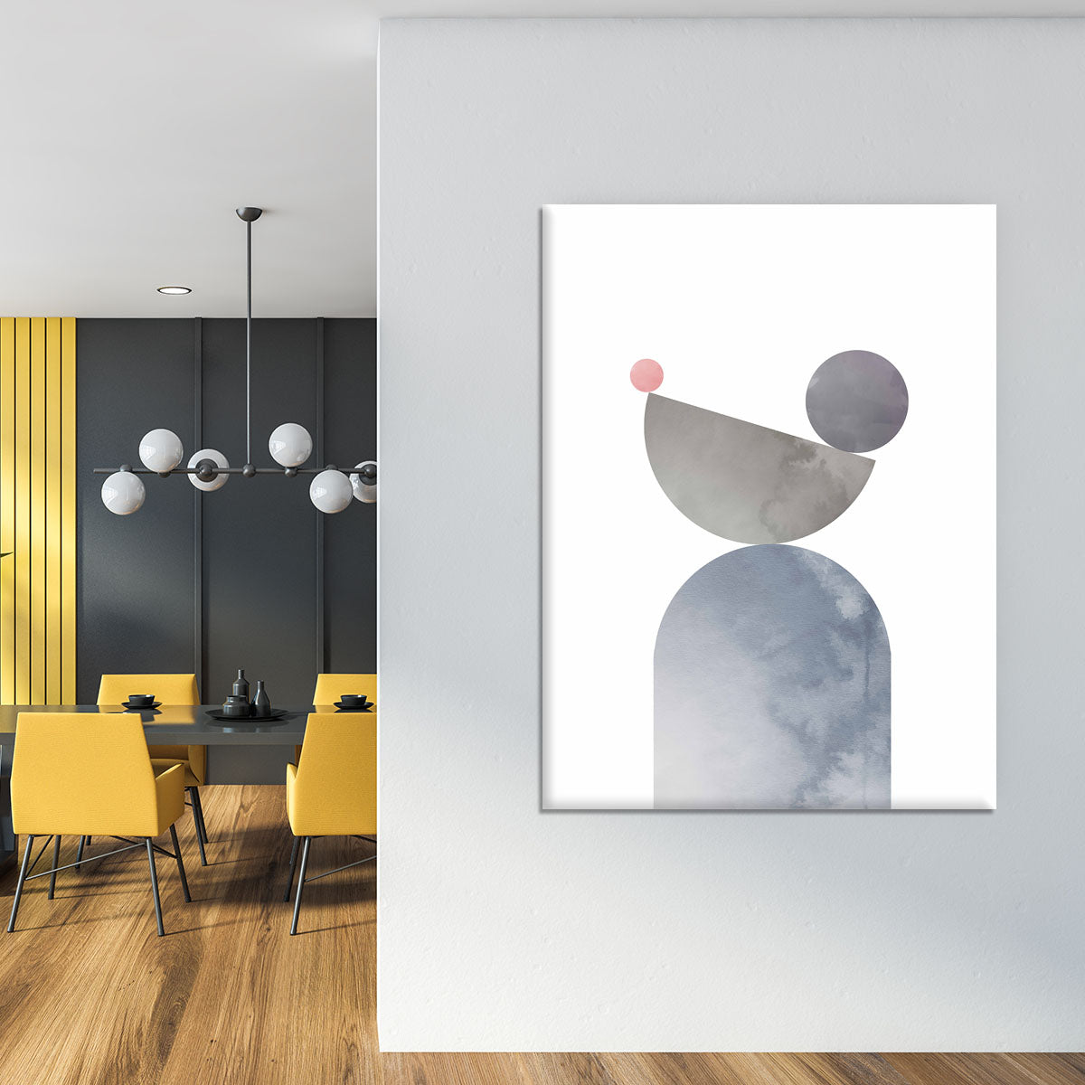 Geometrical Shapes 01 canvas print featuring modern abstract design in vibrant colors, perfect for home or office decor.