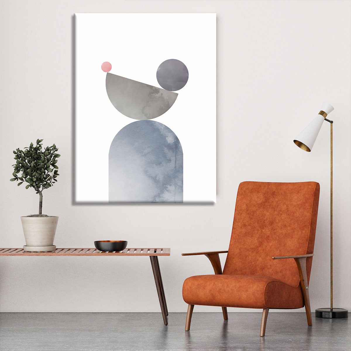 Geometrical Shapes 01 canvas print featuring modern abstract design in vibrant colors, perfect for home or office decor.