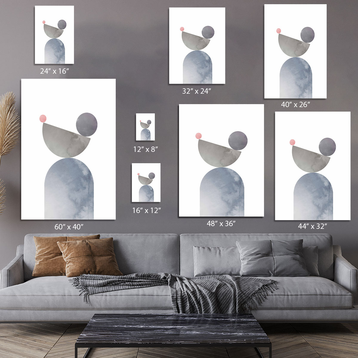 Geometrical Shapes 01 canvas print featuring modern abstract design in vibrant colors, perfect for home or office decor.