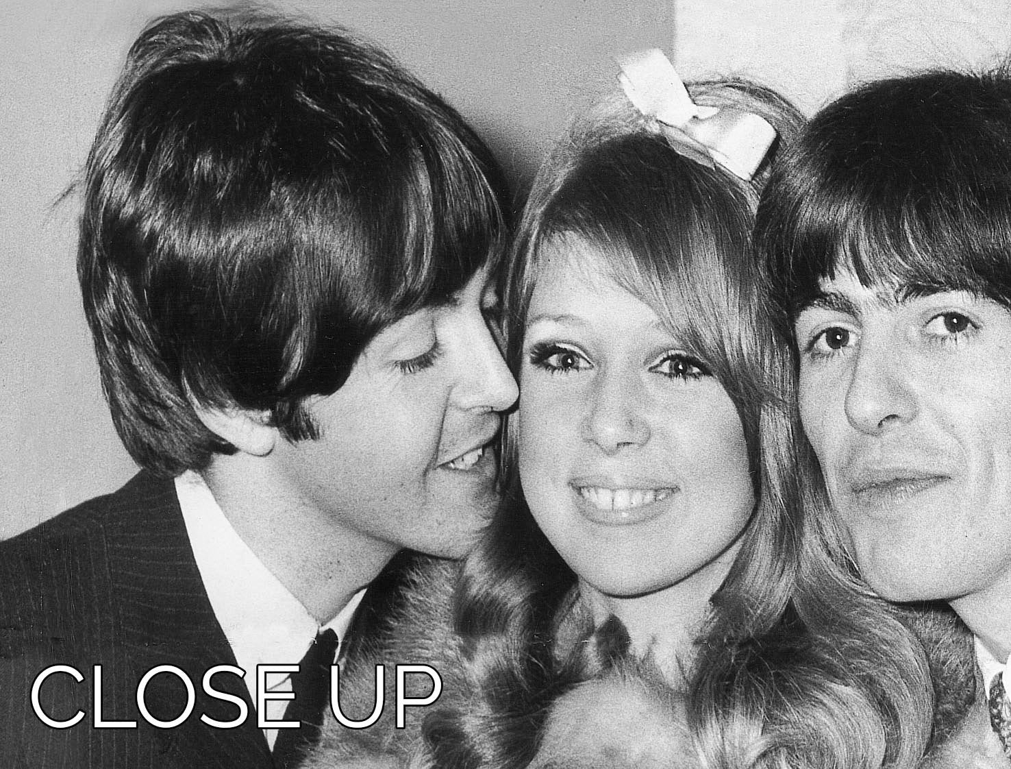 Three-panel canvas art depicting George Harrison and Pattie Boyd's wedding with Paul McCartney, showcasing vibrant colors and intricate details.