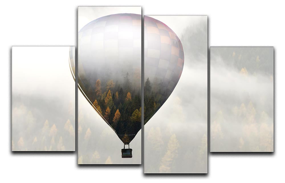 A vibrant 4-split canvas artwork featuring a captivating landscape, divided into four equal panels, creating a dynamic visual effect.