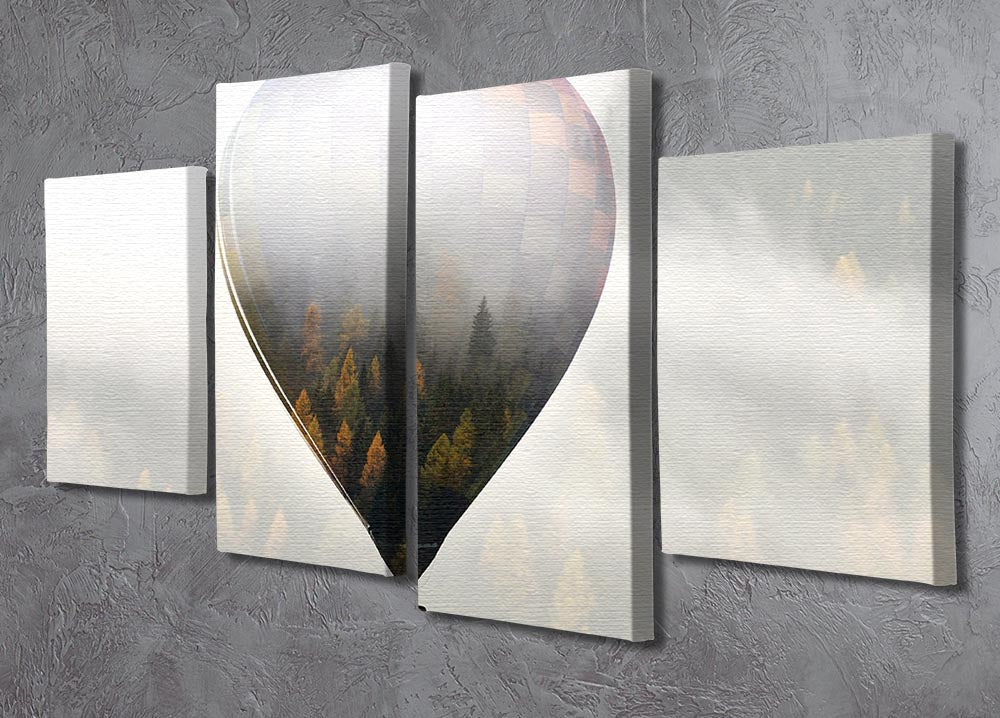A vibrant 4-split canvas artwork featuring a captivating landscape, divided into four equal panels, creating a dynamic visual effect.