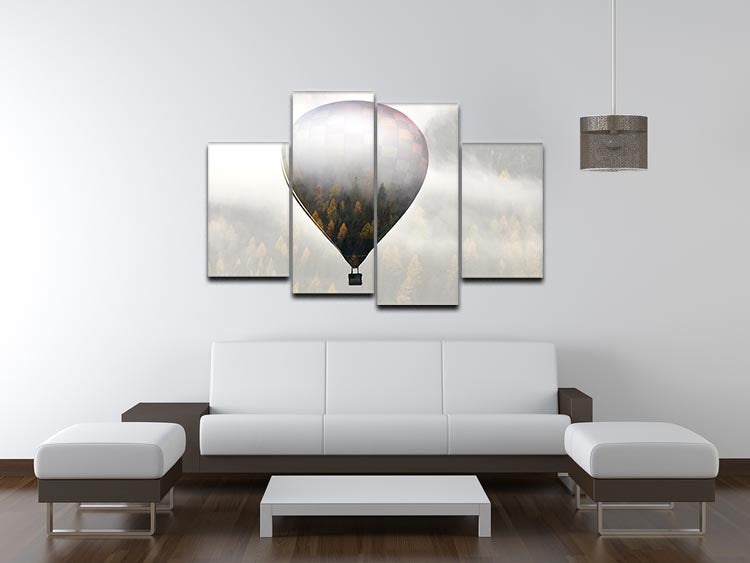 A vibrant 4-split canvas artwork featuring a captivating landscape, divided into four equal panels, creating a dynamic visual effect.