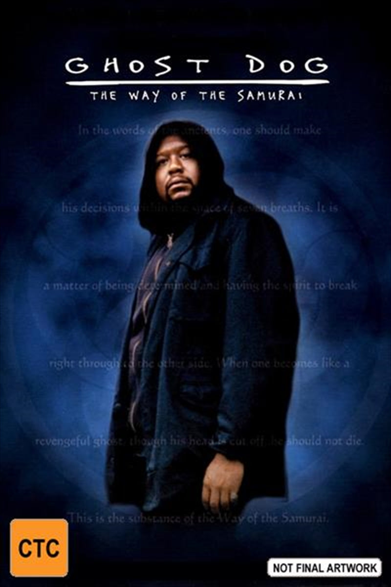 Ghost Dog - The Way Of The Samurai DVD cover featuring Forest Whitaker as a Samurai-inspired hitman.