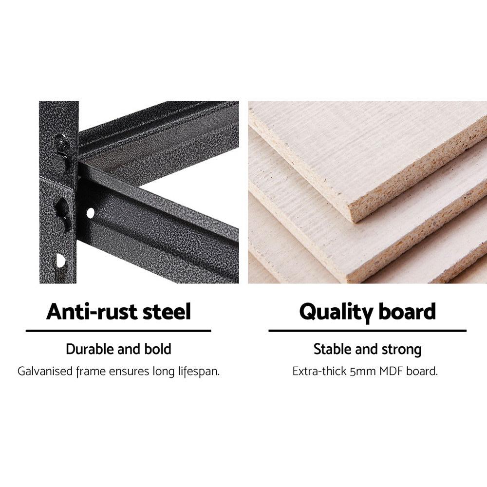 Giantz 2x1.5M Steel Warehouse Racking Rack showcasing heavy-duty shelves with adjustable heights and a rust-resistant finish.