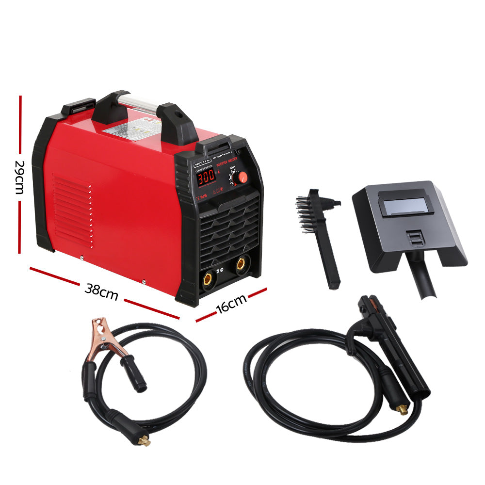 Giantz 300Amp Inverter Welder with digital display and accessories, showcasing its compact design and advanced features.