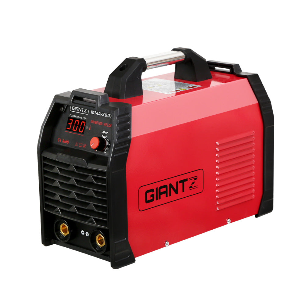 Giantz 300Amp Inverter Welder with digital display and accessories, showcasing its compact design and advanced features.