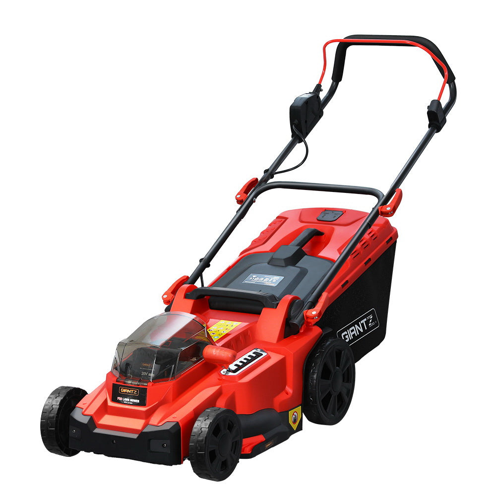 Giantz Cordless Electric Lawnmower with 40V Lithium Battery, showcasing its lightweight design and adjustable cutting height features.