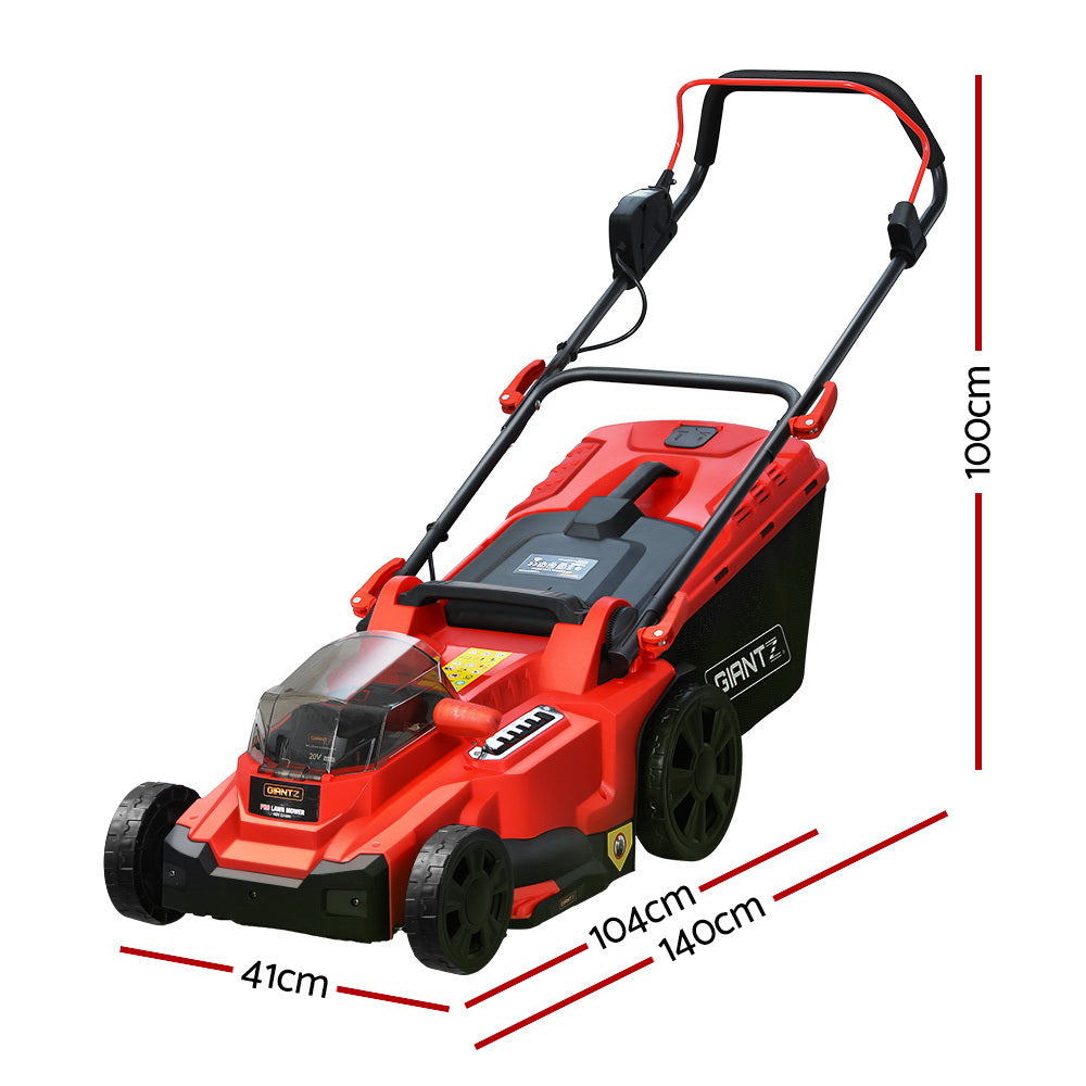 Giantz Cordless Electric Lawnmower with 40V Lithium Battery, showcasing its lightweight design and adjustable cutting height features.