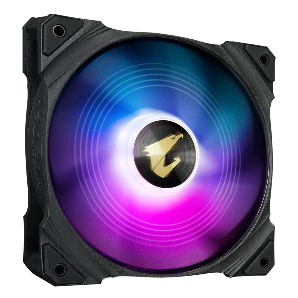 GIGABYTE AORUS120 ARGB Fan, 140mm, designed for Gigabyte AIO Liquid CPU Coolers with RGB lighting.