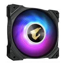 GIGABYTE AORUS120 ARGB Fan, 120mm, designed for AIO liquid CPU coolers with RGB lighting.