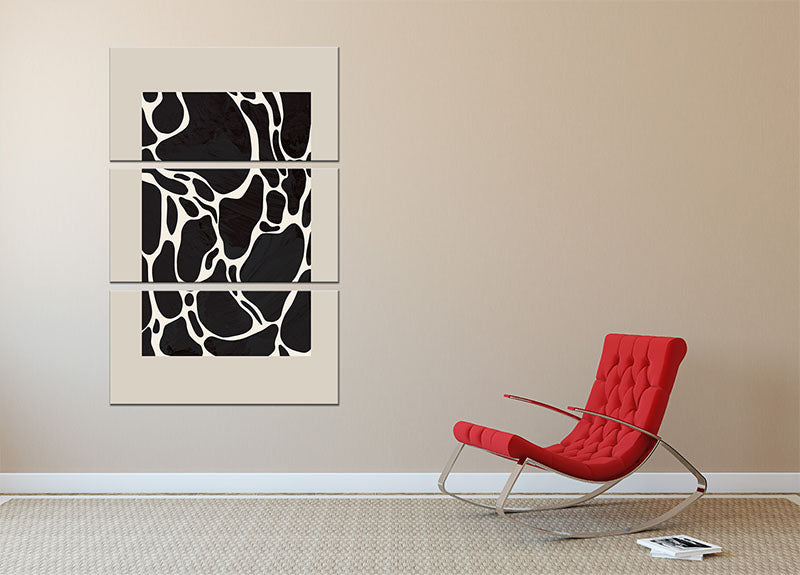 Giraffe Sand 3 Split Panel Canvas Print showcasing three panels with a stunning design, perfect for home decor.