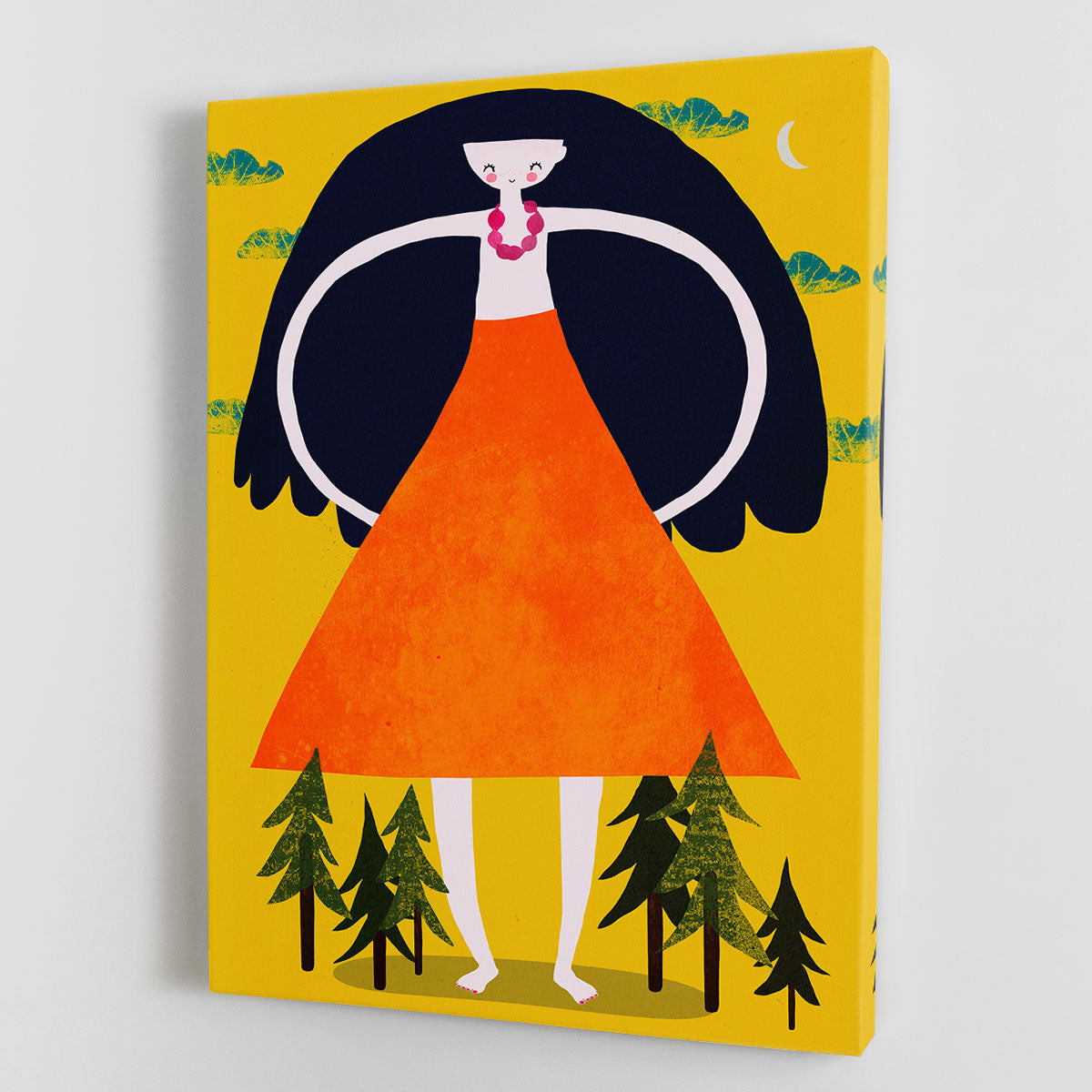 Girant Girl Canvas Print showcasing vibrant colors and intricate details, perfect for home decor.